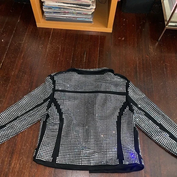 Azalea Wang Juniper Black Crystallized Moto Jacket - Picture 4 of 10